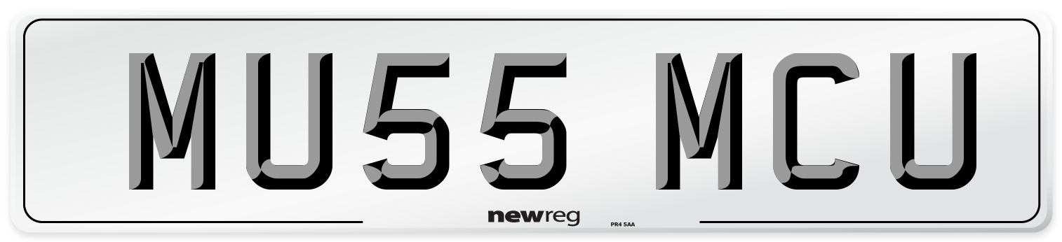 MU55 MCU Number Plate from New Reg